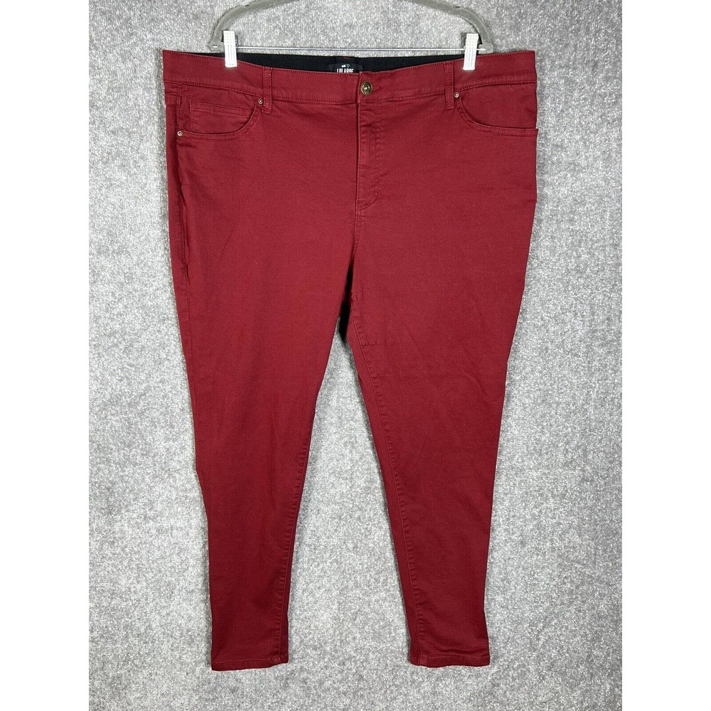 Lularoe Magic‎ Waist Skinny Jeans Womens Size 44 Stretch Burgundy Red Denim